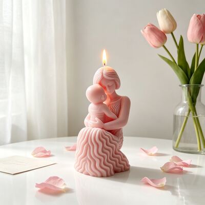 3D Mother And Child Portrait Silicone Mold DIY Mother And Child Embrace Aromatherapy Candle Gypsum Decoration Mold