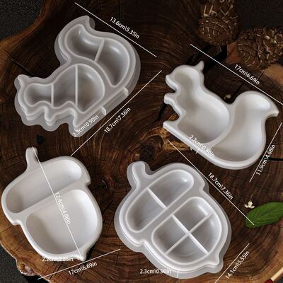 Cross border popular squirrel acorn tray silicone mold DIY gypsum aromatherapy ornament cement storage tray grinding tool