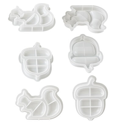 Cross border popular squirrel acorn tray silicone mold DIY gypsum aromatherapy ornament cement storage tray grinding tool