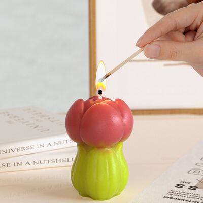 Aromatherapy Gypsum Flower Ornament Silicone Mold DIY Tulip 3D Table Candle Mold