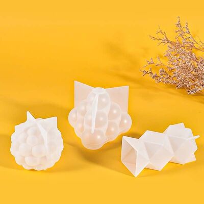 DIY Crystal Dropping Resin Mold Irregular Round Bead Wave Point Cut Surface Table Candle Silicone Mold