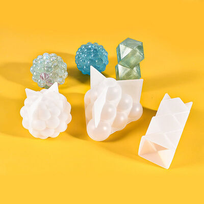 DIY Crystal Dropping Resin Mold Irregular Round Bead Wave Point Cut Surface Table Candle Silicone Mold