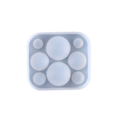 DIY Crystal Dropper Mold, Eight Grid Semi-circular Bead Mirror Transparent Silicone Mold, Spot Wholesale