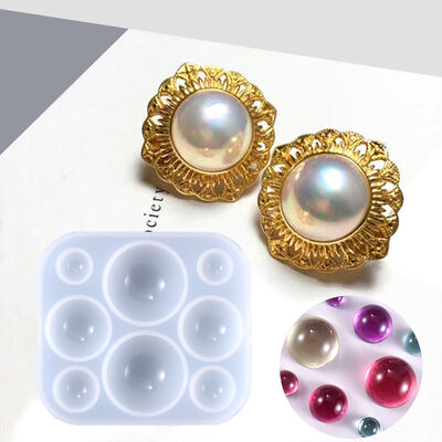 DIY Crystal Dropper Mold, Eight Grid Semi-circular Bead Mirror Transparent Silicone Mold, Spot Wholesale