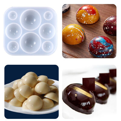 DIY Crystal Dropper Mold, Eight Grid Semi-circular Bead Mirror Transparent Silicone Mold, Spot Wholesale