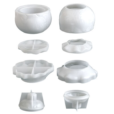 DIY Aromatherapy Gypsum Lotus Leaf Plate Base Tray Lotus Storage Can Candle Cup Silicone Mold