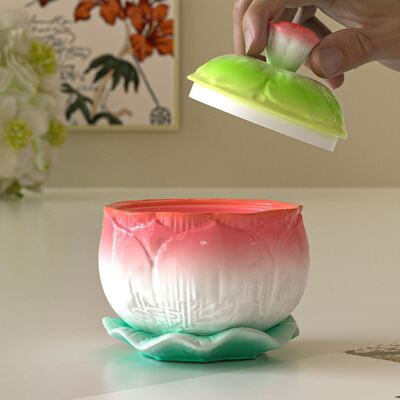 DIY Aromatherapy Gypsum Lotus Leaf Plate Base Tray Lotus Storage Can Candle Cup Silicone Mold