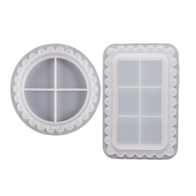 DIY Drip Glue Wave Dot Plate Round Rectangular Bead Edge Storage Box Round Bead Holder Plate Silicone Mold