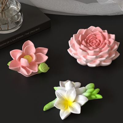 New Product: Succulent Lotus Orchid Candle Silicone Mold DIY Fragrant Stone Car Ornament Gypsum Mold