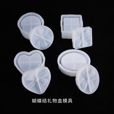 DIY Crystal Dropping Glue Mold Bow Storage Box Christmas Gift Box Decorative Ornament Silicone Mold