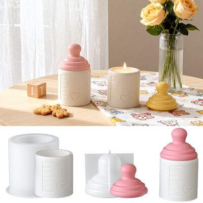 Love Bottle Storage Can Candle Cup Silicone Mold DIY Aromatherapy Gypsum Storage Box Pen Holder Pendant Dropping Mold
