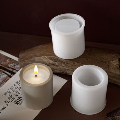 Cylindrical Aromatherapy Gypsum Pen Holder Storage Jar Silicone Mold DIY Circular Candle Cup Ornament Grinding Tool