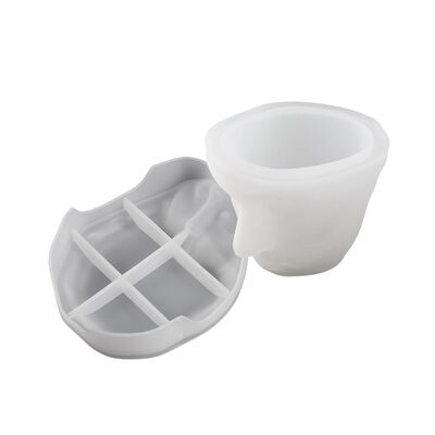 DIY Abstract Art Face Storage Dish Dropping Mold Gypsum Cement Candle Container Cup Silicone Mold