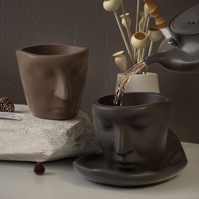 DIY Abstract Art Face Storage Dish Dropping Mold Gypsum Cement Candle Container Cup Silicone Mold