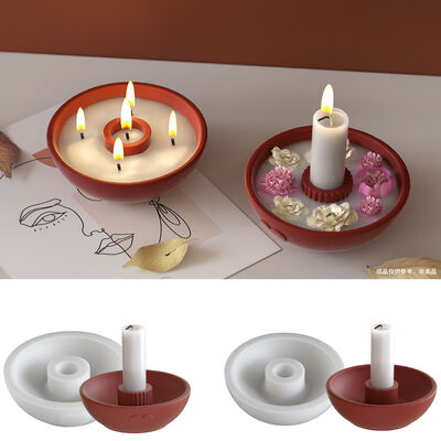 Ins Minimalist Style Heart-shaped Circular Storage Bowl Candle Cup Silicone Mold DIY Aromatherapy Gypsum Candle Holder