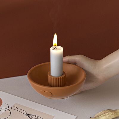 Ins Minimalist Style Heart-shaped Circular Storage Bowl Candle Cup Silicone Mold DIY Aromatherapy Gypsum Candle Holder