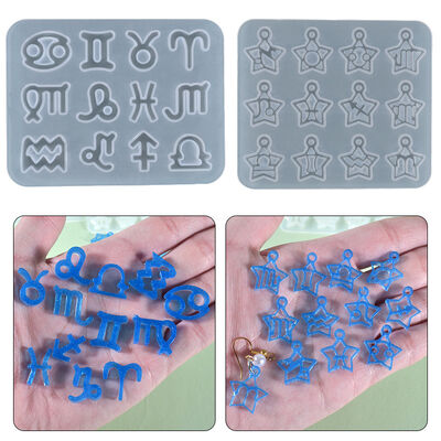 DIY Crystal Dropper Mold 12 Constellation Pendant Earrings Jewelry Silicone Mold Spot Wholesale
