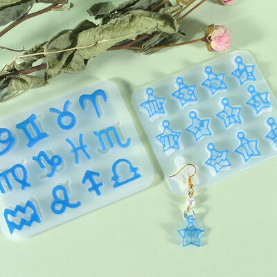 DIY Crystal Dropper Mold 12 Constellation Pendant Earrings Jewelry Silicone Mold Spot Wholesale