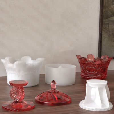 DIY European Retro Jewelry Box Ins High Foot Candy Can Wax Storage Box Drip Silicone Mold