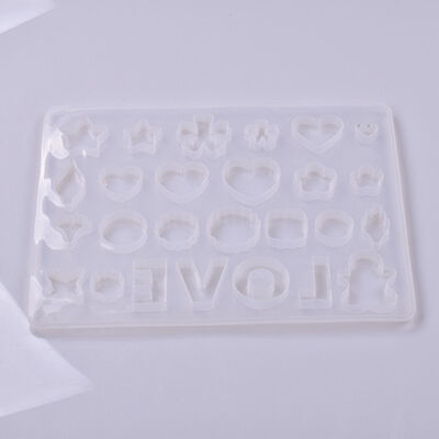 Crystal Dropper LOVE Silicone Mold Sugar Flipping Mold Cake Mold Cake Baking Decoration Flower English Word Mold
