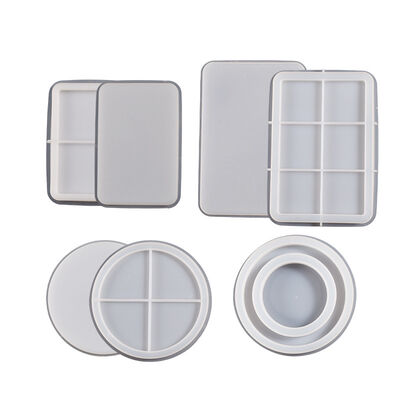 Resin Quicksand Photo Frame Platform Mold, Rectangular And Circular Quicksand Bar Holder, Hanging Tag, Silicone Mold