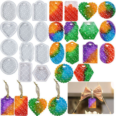Crystal Dropper Mold DIY Clover Heart-shaped Hexagonal Hanging Wave Elliptical Silicone Mold