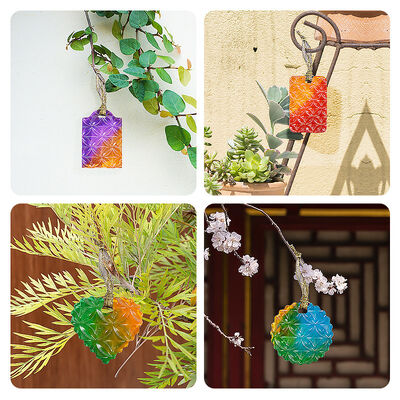 Crystal Dropper Mold DIY Clover Heart-shaped Hexagonal Hanging Wave Elliptical Silicone Mold