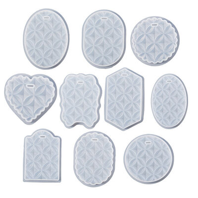Crystal Dropper Mold DIY Clover Heart-shaped Hexagonal Hanging Wave Elliptical Silicone Mold