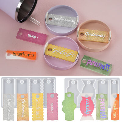 Cup Cap Dropper Identification Tag 40oz Stanley Cup Straw Fixed Nameplate Piece Backpack Nameplate Piece Silicone Mold
