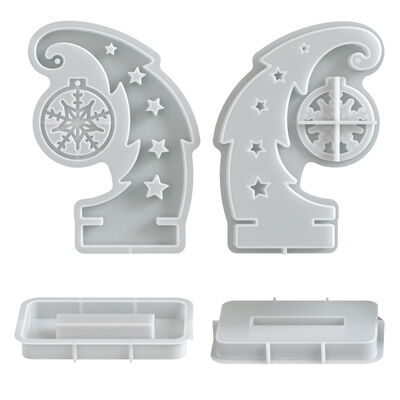 Aromatherapy Gypsum Christmas Tree Snowflake Hanging Base Insert Board DIY Drip Resin Ornament Silicone Mold