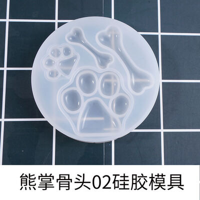 DIY Crystal Dropper Mold, Bear Paw, Semi Three-dimensional Bone, Three-dimensional Triangle, Square Ear Nail, Silicone Mold