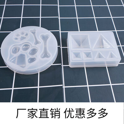 DIY Crystal Dropper Mold, Bear Paw, Semi Three-dimensional Bone, Three-dimensional Triangle, Square Ear Nail, Silicone Mold