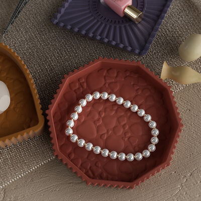 DIY Crystal Drip Glue Striped Polygonal Square Heart-shaped Tray, Cement Gypsum Storage Tray, Silicone Mold
