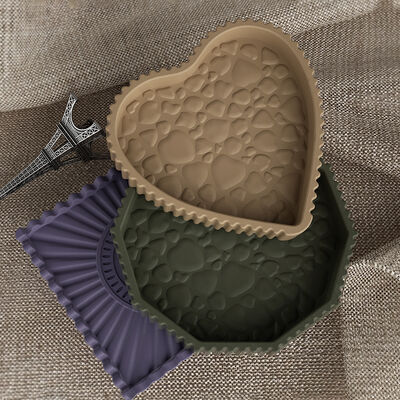DIY Crystal Drip Glue Striped Polygonal Square Heart-shaped Tray, Cement Gypsum Storage Tray, Silicone Mold