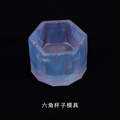 DIY Crystal Drip Glue Succulent Mini Flower Pot Mold Hexagonal Cup Storage Box Platform Silicone Mold