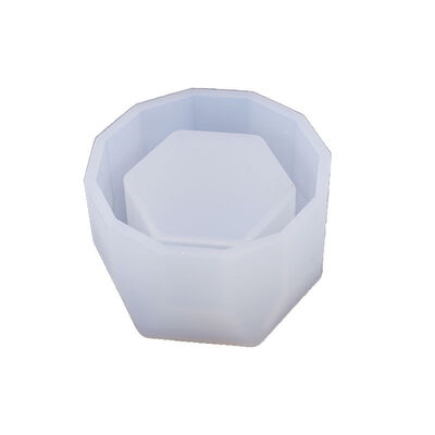 DIY Crystal Drip Glue Succulent Mini Flower Pot Mold Hexagonal Cup Storage Box Platform Silicone Mold