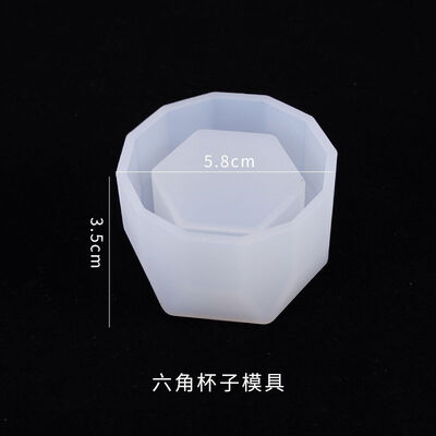 DIY Crystal Drip Glue Succulent Mini Flower Pot Mold Hexagonal Cup Storage Box Platform Silicone Mold