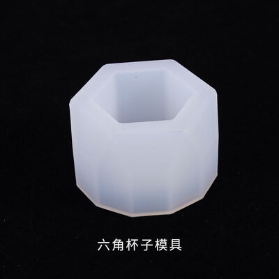 DIY Crystal Drip Glue Succulent Mini Flower Pot Mold Hexagonal Cup Storage Box Platform Silicone Mold
