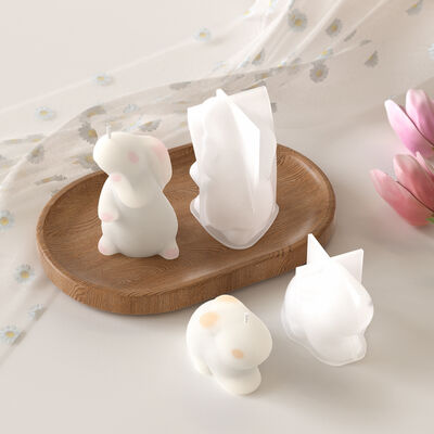 DIY 3D Rabbit Candle Decoration Silicone Mold Easter Aromatherapy Gypsum Grinding Machine