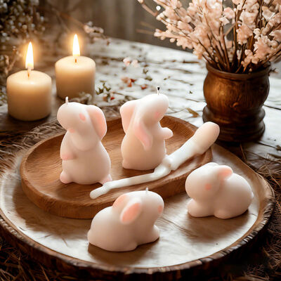 DIY 3D Rabbit Candle Decoration Silicone Mold Easter Aromatherapy Gypsum Grinding Machine