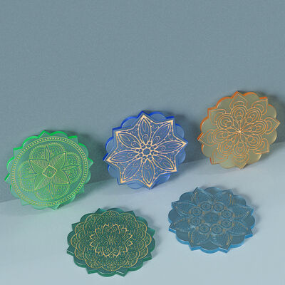DIY Crystal Dropper Grinding Tool Mandala Pattern Coaster Table Decoration Silicone Mold Spot Wholesale