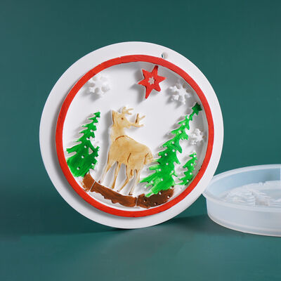 DIY Crystal Dropping Glue Mold Christmas Tree Christmas Listing Elk Homemade Decorative Theme Silicone Mold