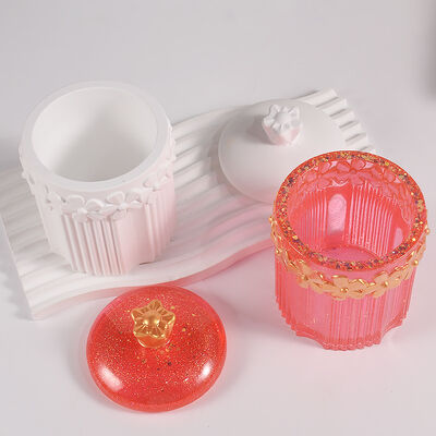 Drip Glue Three-dimensional Flower Wreath Striped Storage Can Silicone Mold DIY Resin Gypsum Box Ornament Grinding Tool