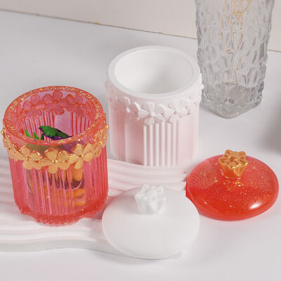 Drip Glue Three-dimensional Flower Wreath Striped Storage Can Silicone Mold DIY Resin Gypsum Box Ornament Grinding Tool