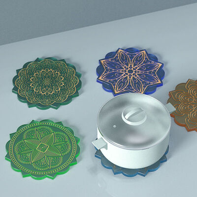 DIY Crystal Dropper Grinding Tool Mandala Pattern Coaster Table Decoration Silicone Mold Spot Wholesale