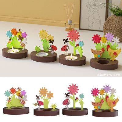 Easter Silicone Mold DIY Flower Bee Hen Insert Board Candle Holder Candle Base Gypsum Mold