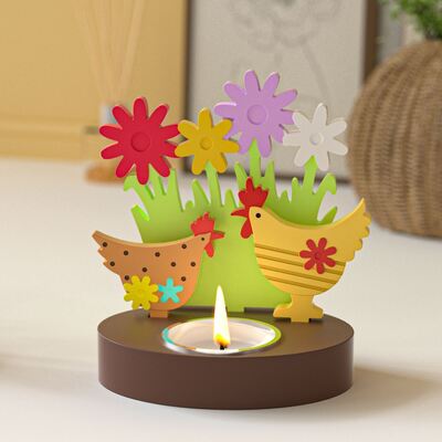Easter Silicone Mold DIY Flower Bee Hen Insert Board Candle Holder Candle Base Gypsum Mold