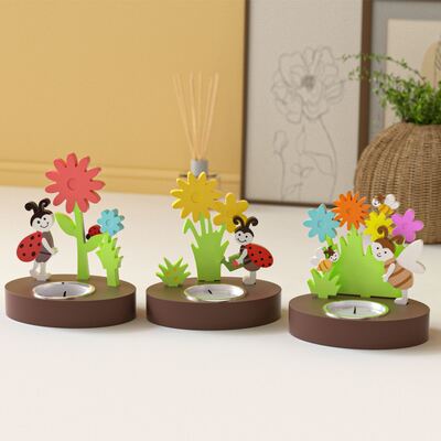 Easter Silicone Mold DIY Flower Bee Hen Insert Board Candle Holder Candle Base Gypsum Mold