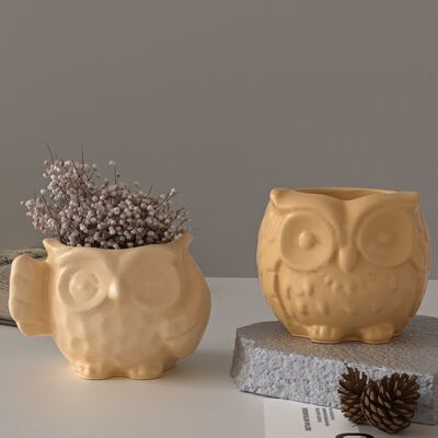 Resin Gypsum Cement Owl Storage Jar Silicone Mold DIY Aromatherapy Candle Cup Decoration Mold