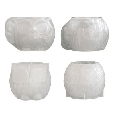 Resin Gypsum Cement Owl Storage Jar Silicone Mold DIY Aromatherapy Candle Cup Decoration Mold